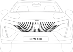 Peugeot 2022 Front View Engraving Svg Design, Free Vectors File